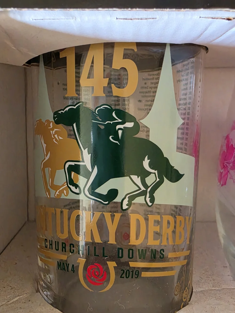 Kentucky Derby Official Glass Set - Gold & Pink